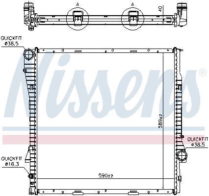 Radiateur moteur (Radiateur de refroidissement) NISSENS 60787A