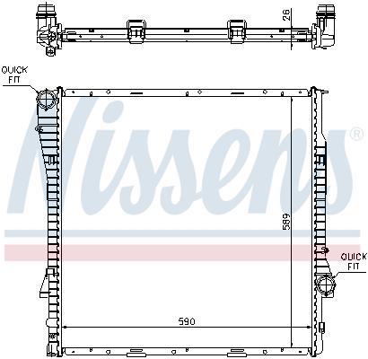 Radiateur moteur (Radiateur de refroidissement) NISSENS ref. 60789A