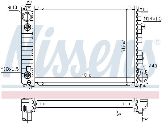 Radiateur moteur (Radiateur de refroidissement) NISSENS 60796A