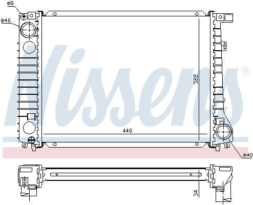 Radiateur moteur (Radiateur de refroidissement) NISSENS 60797A