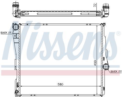 Radiateur moteur (Radiateur de refroidissement) NISSENS ref. 60803A