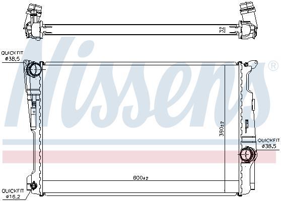 Radiateur moteur (Radiateur de refroidissement) NISSENS ref. 60809