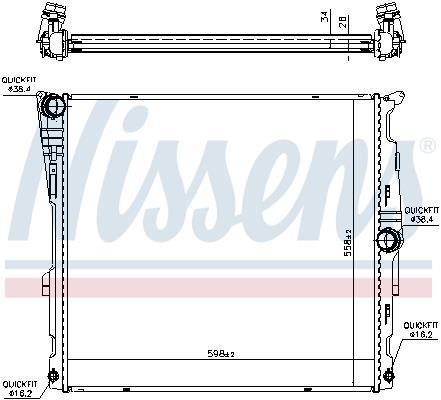 Radiateur moteur (Radiateur de refroidissement) NISSENS 60811