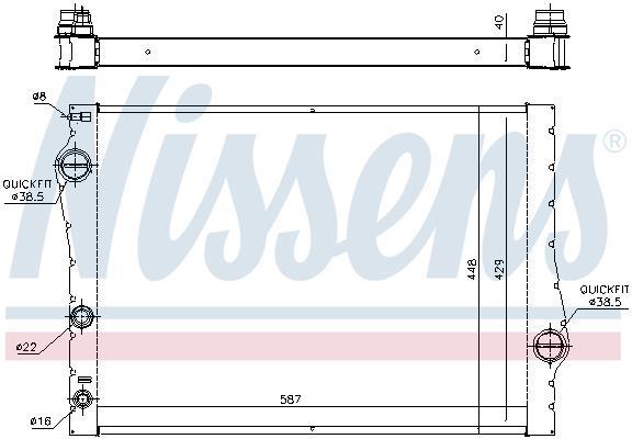 Radiateur moteur (Radiateur de refroidissement) NISSENS 60823