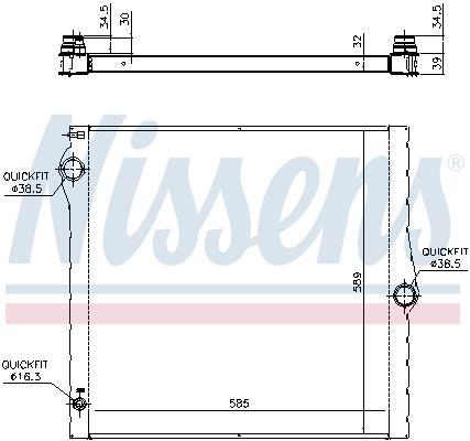 Radiateur moteur (Radiateur de refroidissement) NISSENS 60825