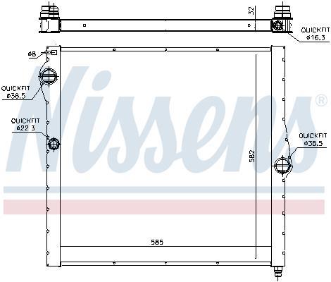 Radiateur moteur (Radiateur de refroidissement) NISSENS ref. 60826