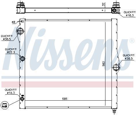 Radiateur moteur (Radiateur de refroidissement) NISSENS ref. 60827