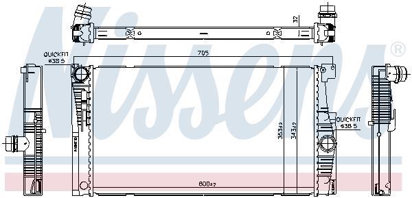Radiateur moteur (Radiateur de refroidissement) NISSENS ref. 60839