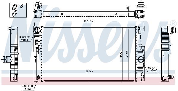 Radiateur moteur (Radiateur de refroidissement) NISSENS 60842