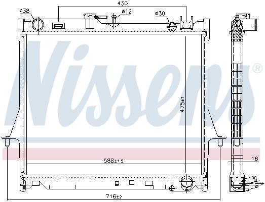Radiateur moteur (Radiateur de refroidissement) NISSENS 60855