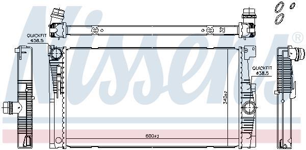 Radiateur moteur (Radiateur de refroidissement) NISSENS 60857