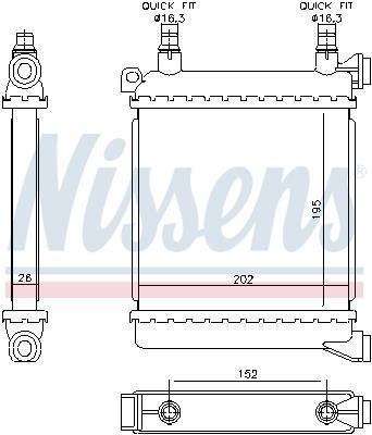 Radiador motor NISSENS 60862