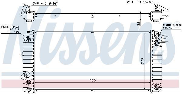 Radiateur moteur (Radiateur de refroidissement) NISSENS ref. 608841