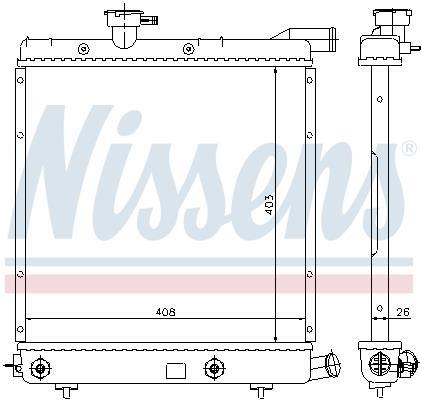 Radiateur moteur (Radiateur de refroidissement) NISSENS ref. 60979