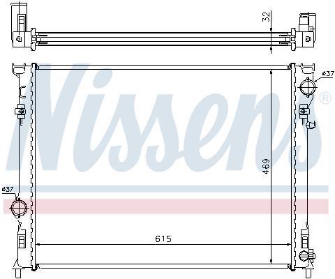 Radiateur moteur (Radiateur de refroidissement) NISSENS 61014A