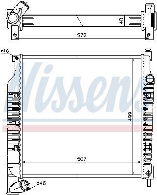 Radiateur moteur (Radiateur de refroidissement) NISSENS ref. 61021A