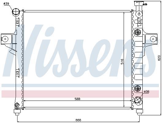 Radiateur moteur (Radiateur de refroidissement) NISSENS 61023