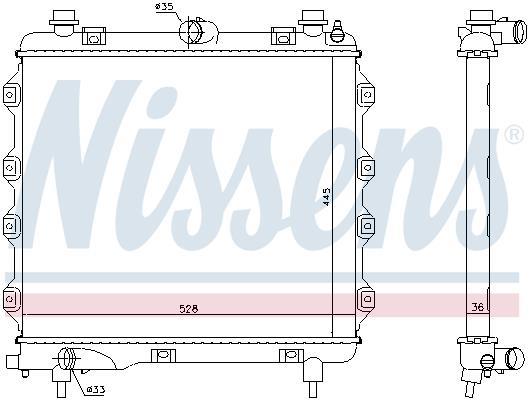 Radiateur moteur (Radiateur de refroidissement) NISSENS 61024