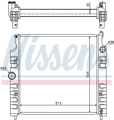 Radiateur moteur (Radiateur de refroidissement) NISSENS 61026
