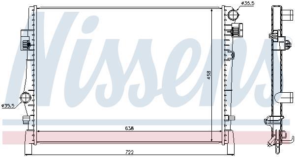 Radiateur moteur (Radiateur de refroidissement) NISSENS ref. 61027