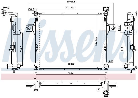 Radiateur moteur (Radiateur de refroidissement) NISSENS 61038