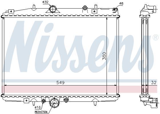 Radiateur moteur (Radiateur de refroidissement) NISSENS ref. 61292A