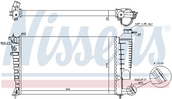 Radiateur moteur (Radiateur de refroidissement) NISSENS ref. 690549