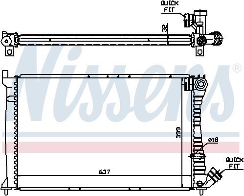 Radiador motor NISSENS ref. 61349A