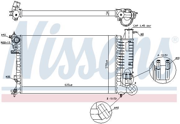 Radiador motor NISSENS ref. 690815