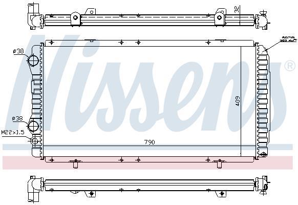 Radiateur moteur (Radiateur de refroidissement) NISSENS ref. 691287
