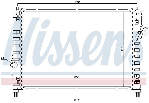 Radiateur moteur (Radiateur de refroidissement) NISSENS 61628