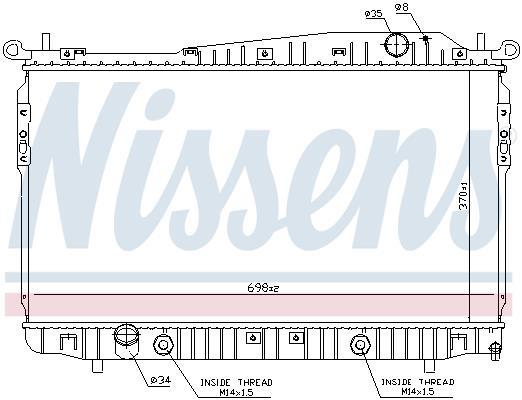 Radiateur moteur (Radiateur de refroidissement) NISSENS ref. 61629