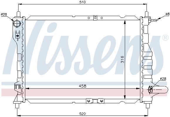 Radiateur moteur (Radiateur de refroidissement) NISSENS 61630