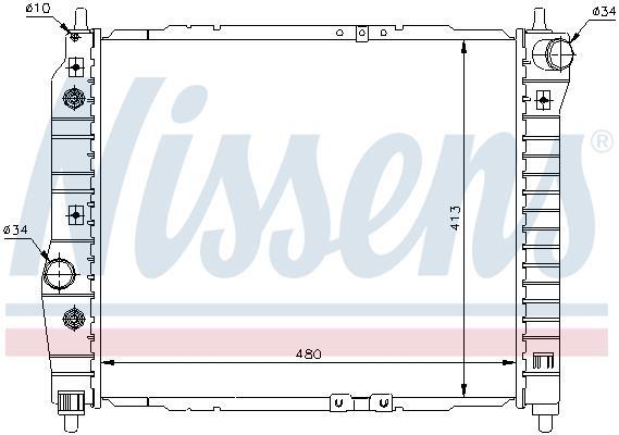 Radiateur moteur (Radiateur de refroidissement) NISSENS 61635