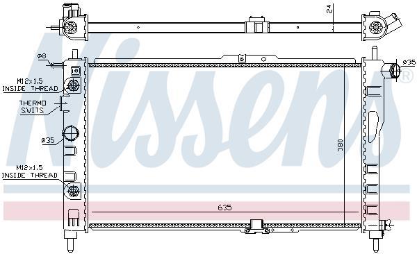 Radiateur moteur (Radiateur de refroidissement) NISSENS ref. 616521