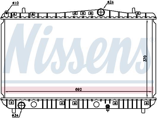 Radiador, refrigeración del motor NISSENS ref. 61664