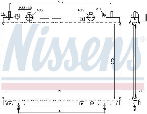 Radiateur moteur (Radiateur de refroidissement) NISSENS 61672A