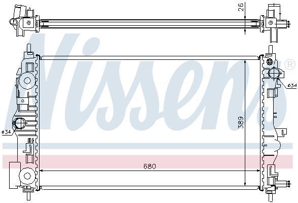 Radiateur moteur (Radiateur de refroidissement) NISSENS 61676
