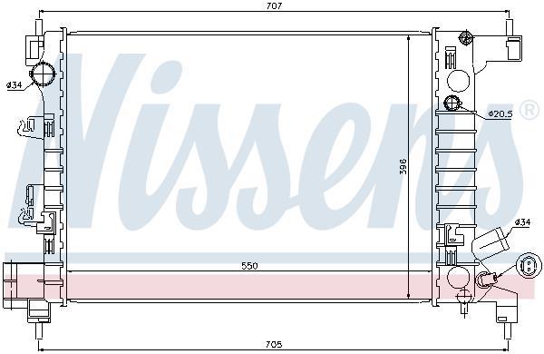 Radiateur moteur (Radiateur de refroidissement) NISSENS 61678