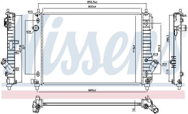 Radiateur moteur (Radiateur de refroidissement) NISSENS 61687
