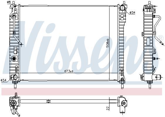 Radiateur moteur (Radiateur de refroidissement) NISSENS 61688