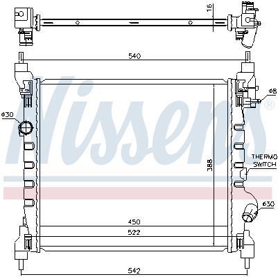 Radiateur moteur (Radiateur de refroidissement) NISSENS 61689