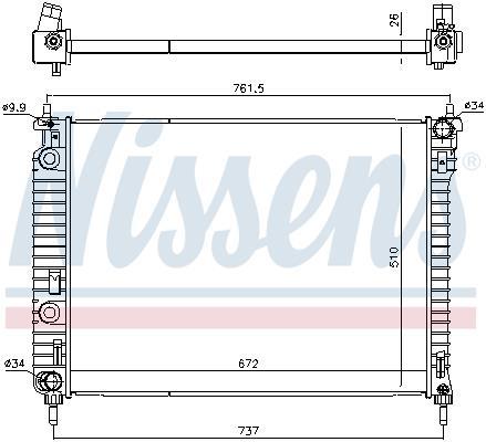 Radiateur moteur (Radiateur de refroidissement) NISSENS 616905