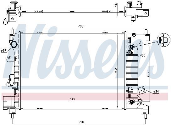 Radiateur moteur (Radiateur de refroidissement) NISSENS 61696