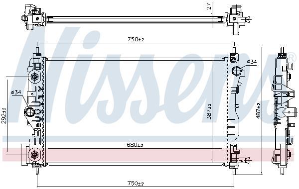 Radiateur moteur (Radiateur de refroidissement) NISSENS 61707