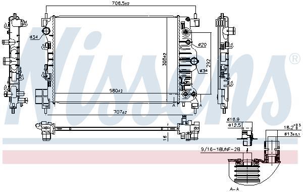 Radiateur moteur (Radiateur de refroidissement) NISSENS ref. 61715