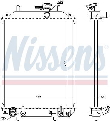 Radiateur moteur (Radiateur de refroidissement) NISSENS ref. 61739