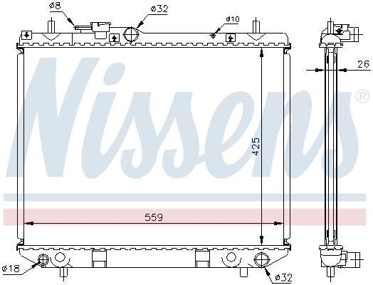 Radiateur moteur (Radiateur de refroidissement) NISSENS 61742A