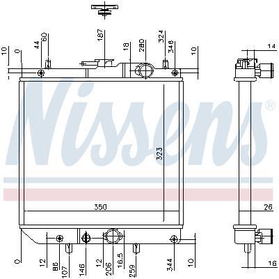 Radiador motor NISSENS ref. 61748