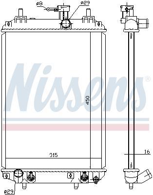 Radiador motor NISSENS ref. 617547